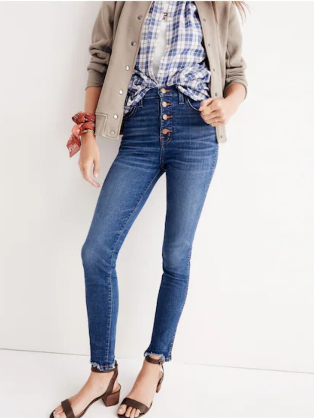 MADEWELL 10" riseHigh-Rise Skinny Jeans - Blue Super Strechy